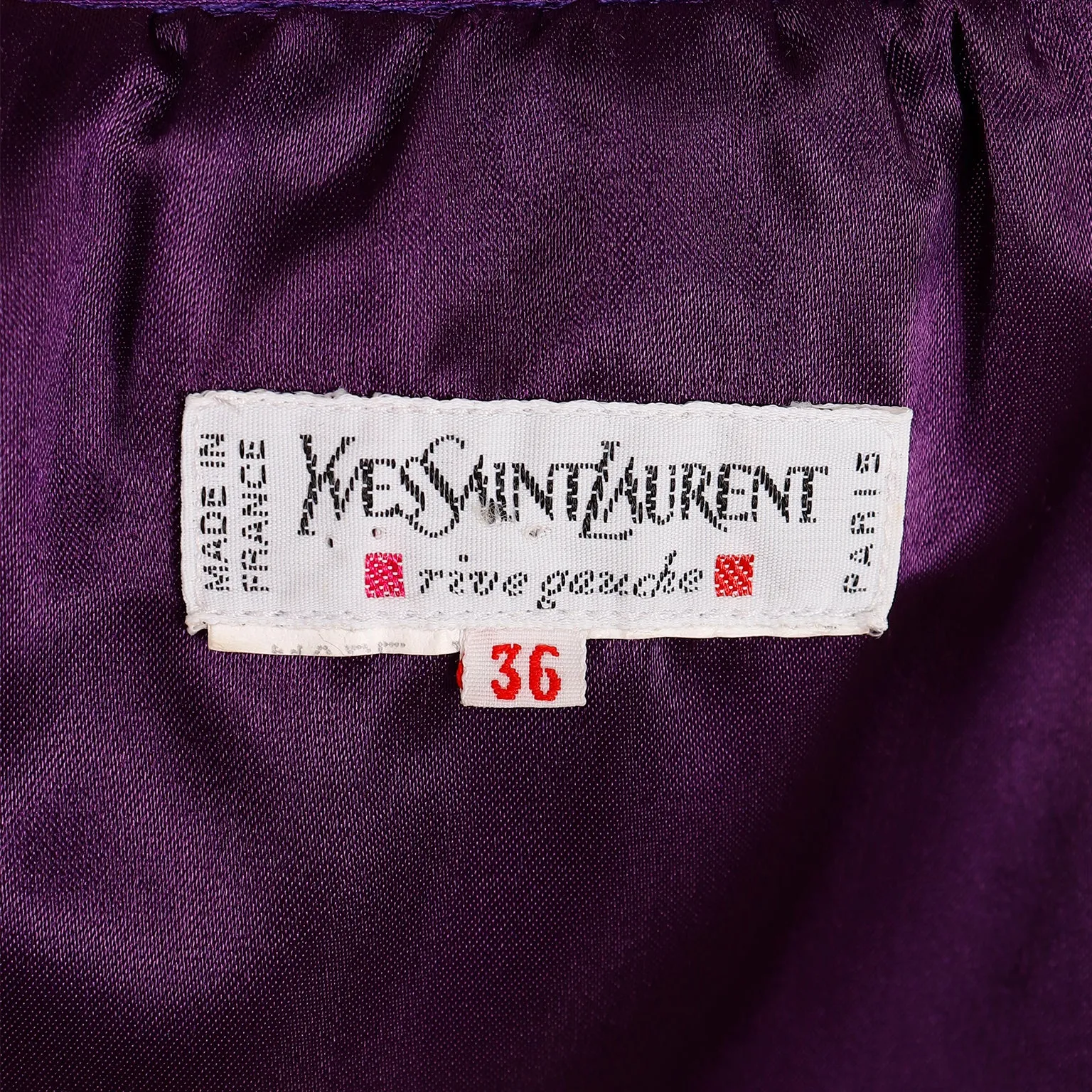 1990s Vintage Yves Saint Laurent Purple Long Evening Skirt