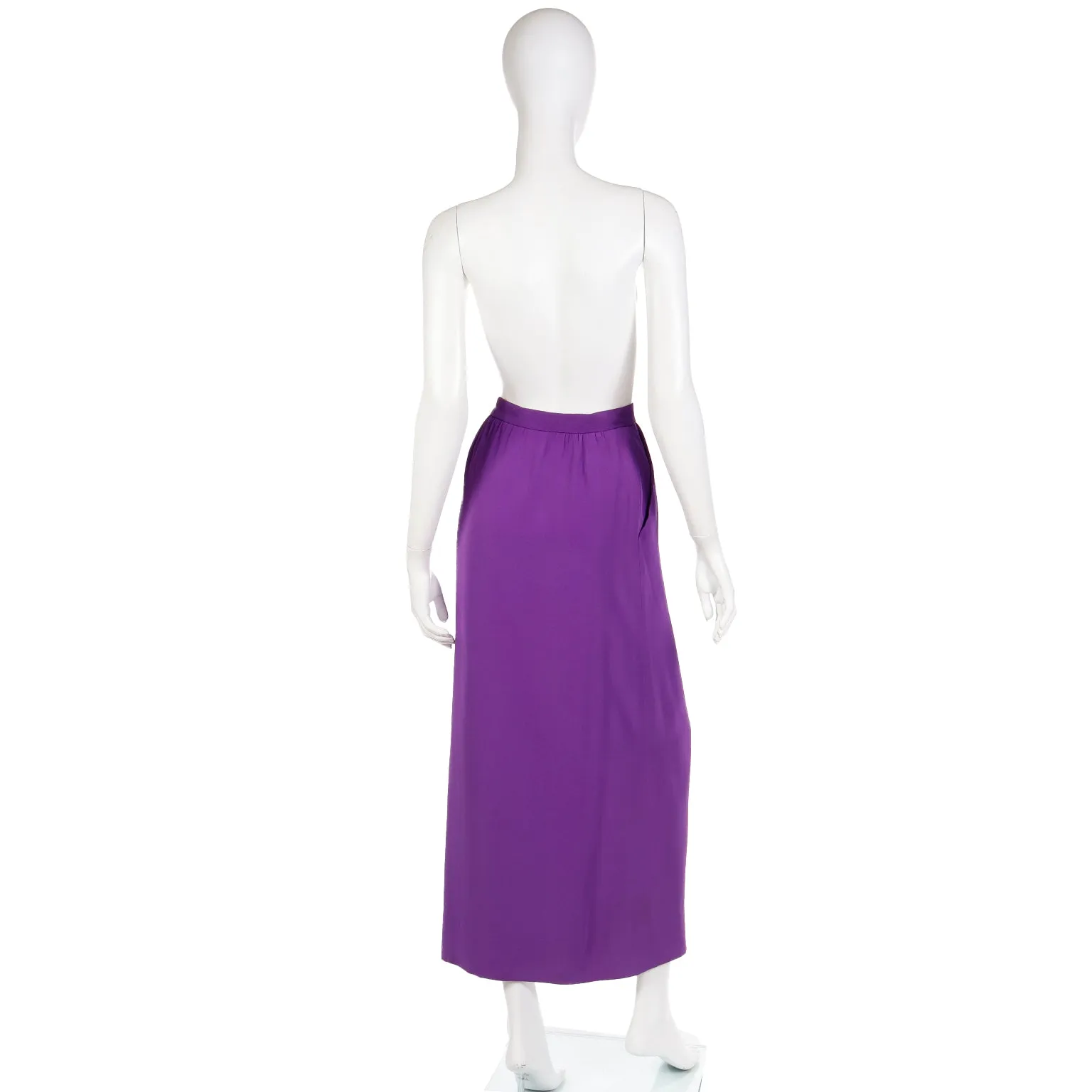 1990s Vintage Yves Saint Laurent Purple Long Evening Skirt