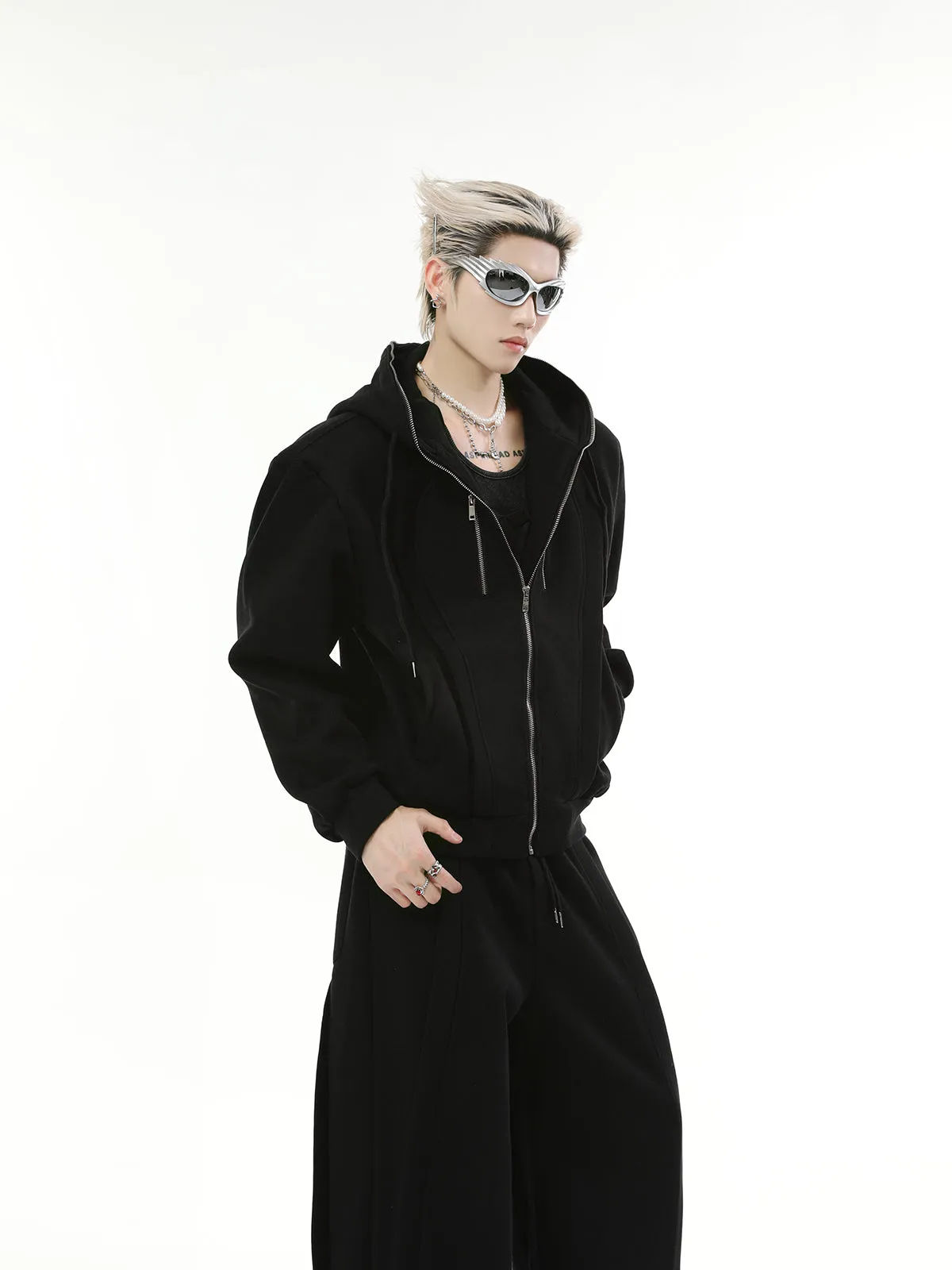 【24s Nov.】Solid Color Hooded Sweatshirt Jacket   Casual Pants Sports Suit