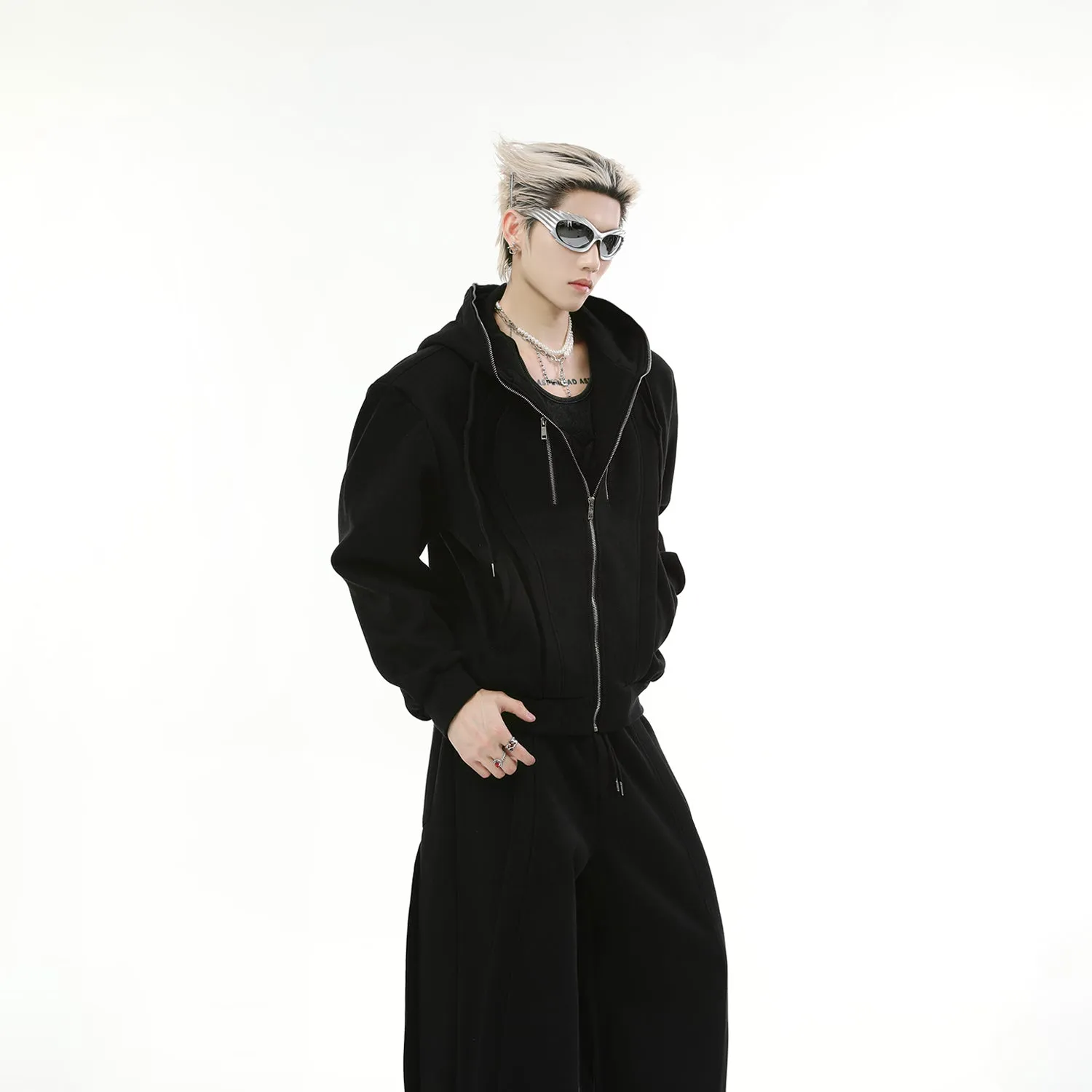 【24s Nov.】Solid Color Hooded Sweatshirt Jacket   Casual Pants Sports Suit