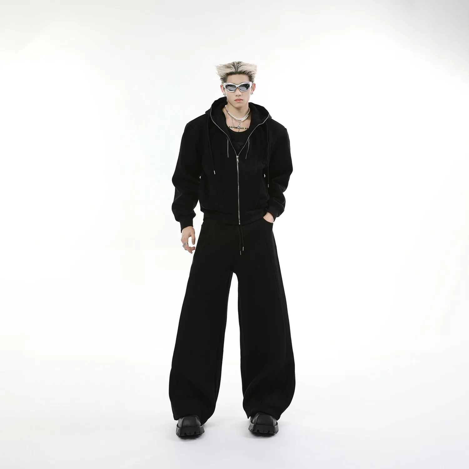 【24s Nov.】Solid Color Hooded Sweatshirt Jacket   Casual Pants Sports Suit