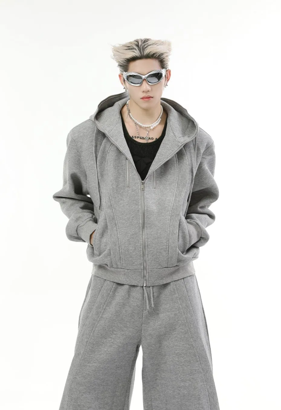 【24s Nov.】Solid Color Hooded Sweatshirt Jacket   Casual Pants Sports Suit