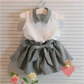 2Pcs Chiffon Girls Outfits Clothes Set