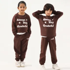 Always Stay Grateful Kids Fleece Co-ord Set