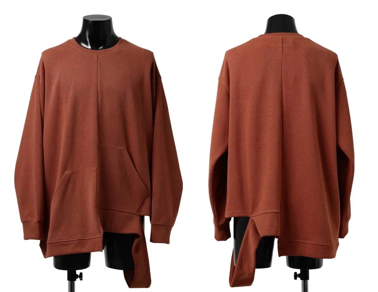 ASYMMETRY LOOP HEM TOP / Oversized Fit Vertically Falling JERSEY Sweatshirt