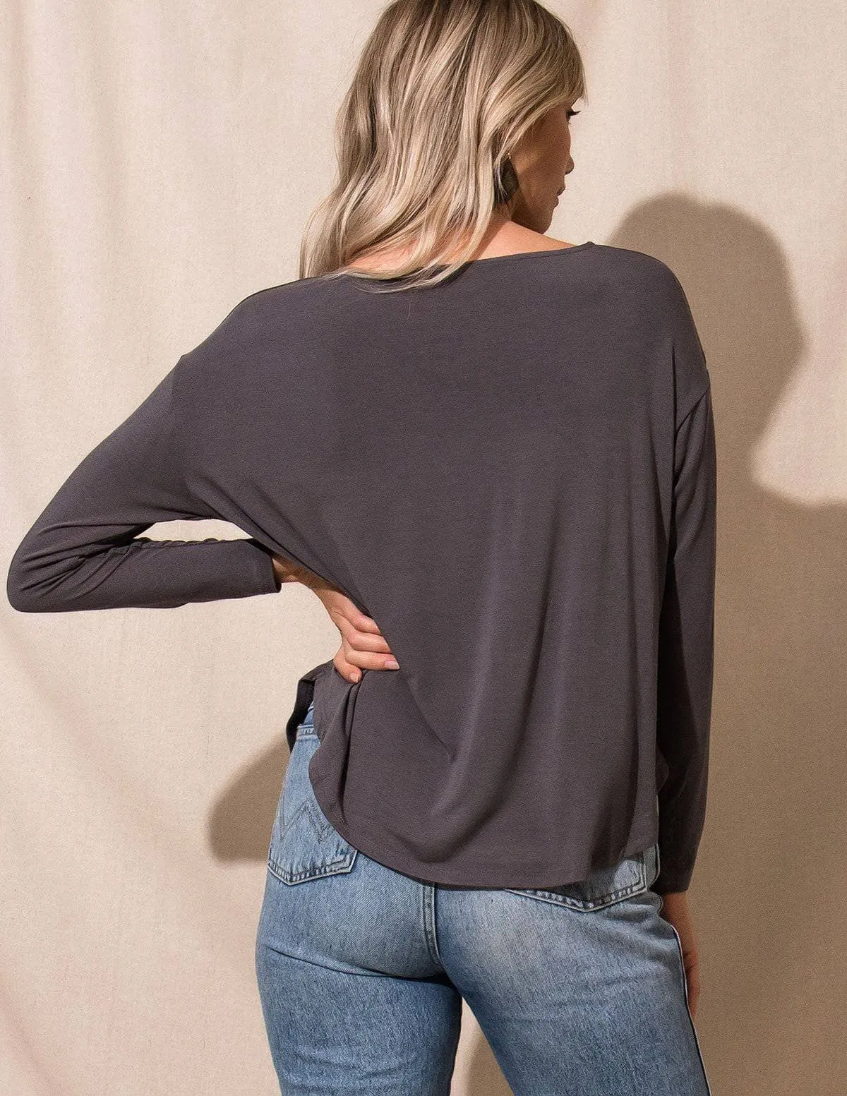 Bamboo Dolman Long Sleeve Tee - As-Is-Clearance