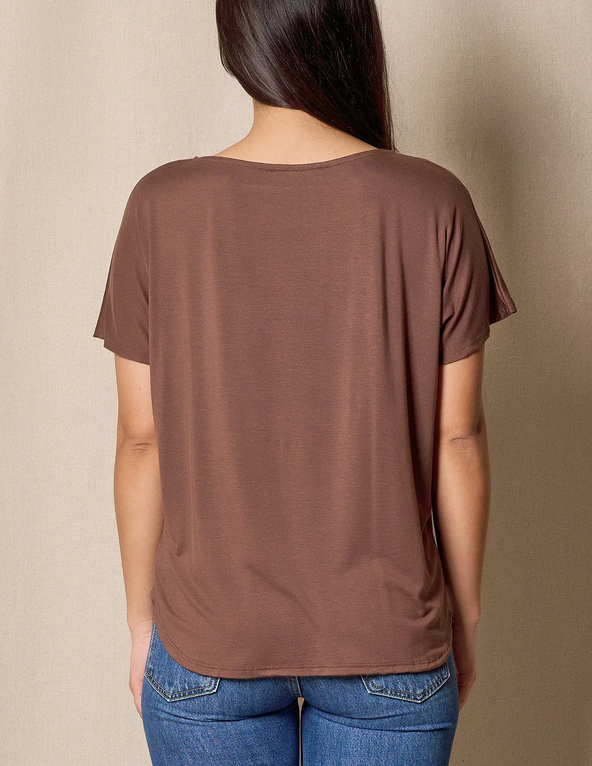 Bamboo Dolman Tee - Chocolate