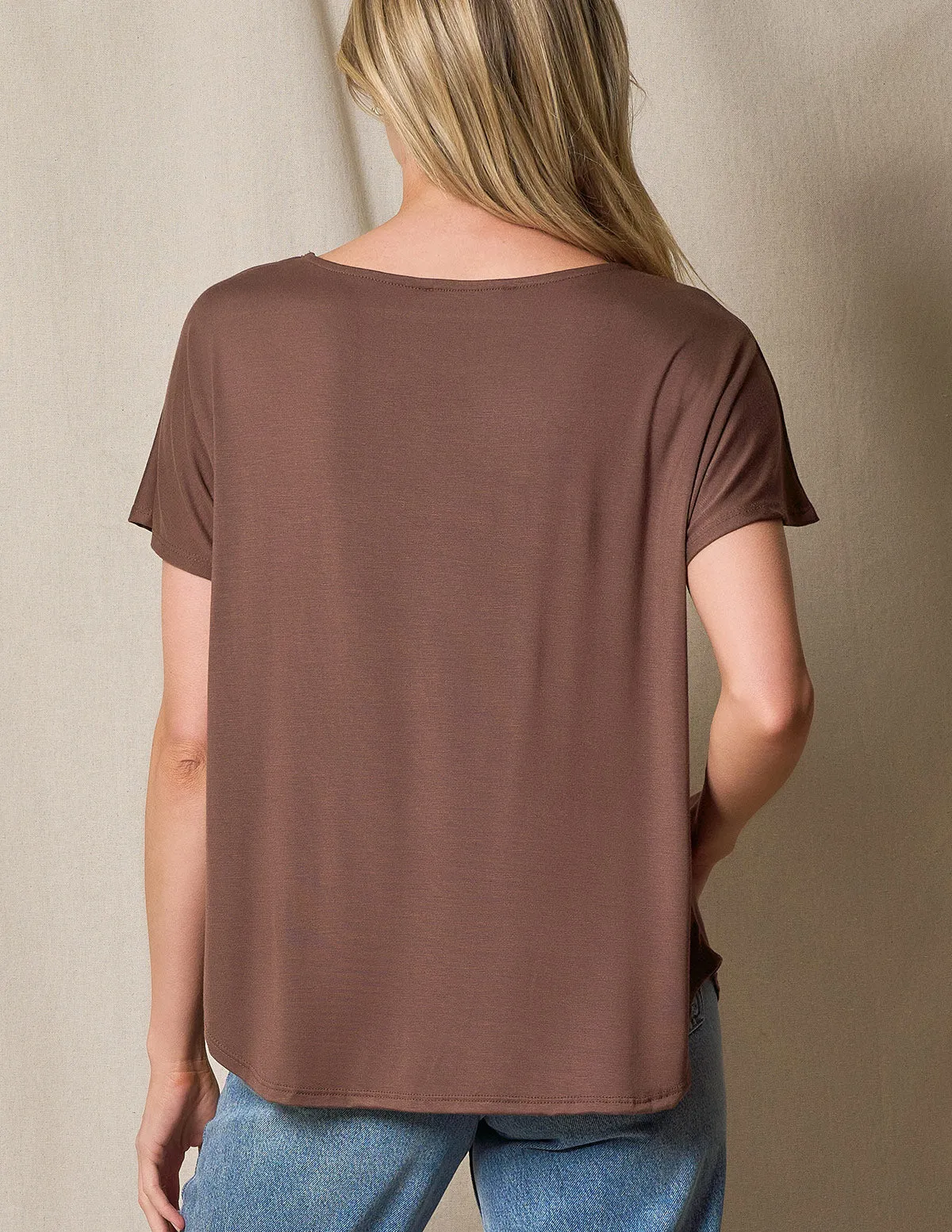 Bamboo Dolman Tee - Chocolate