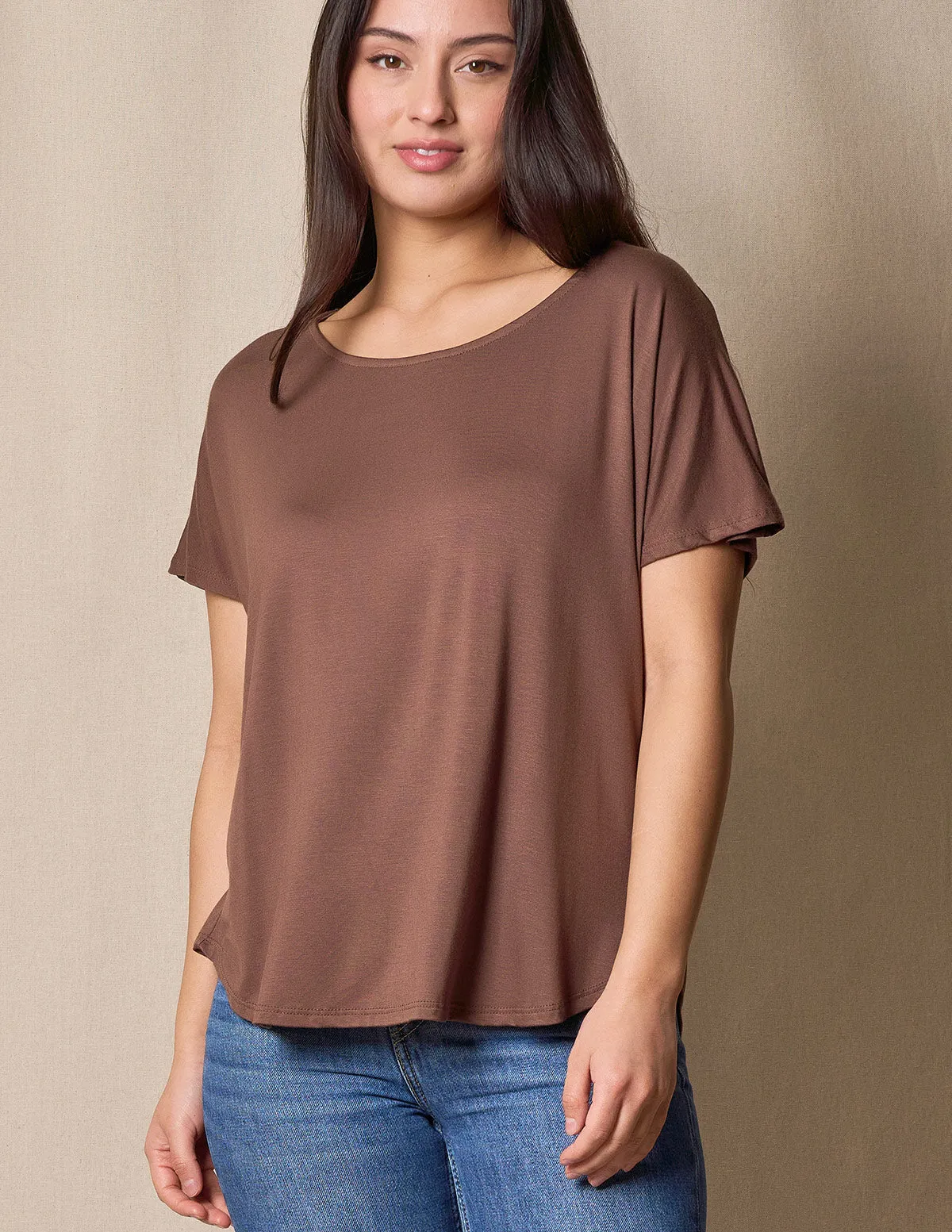 Bamboo Dolman Tee - Chocolate