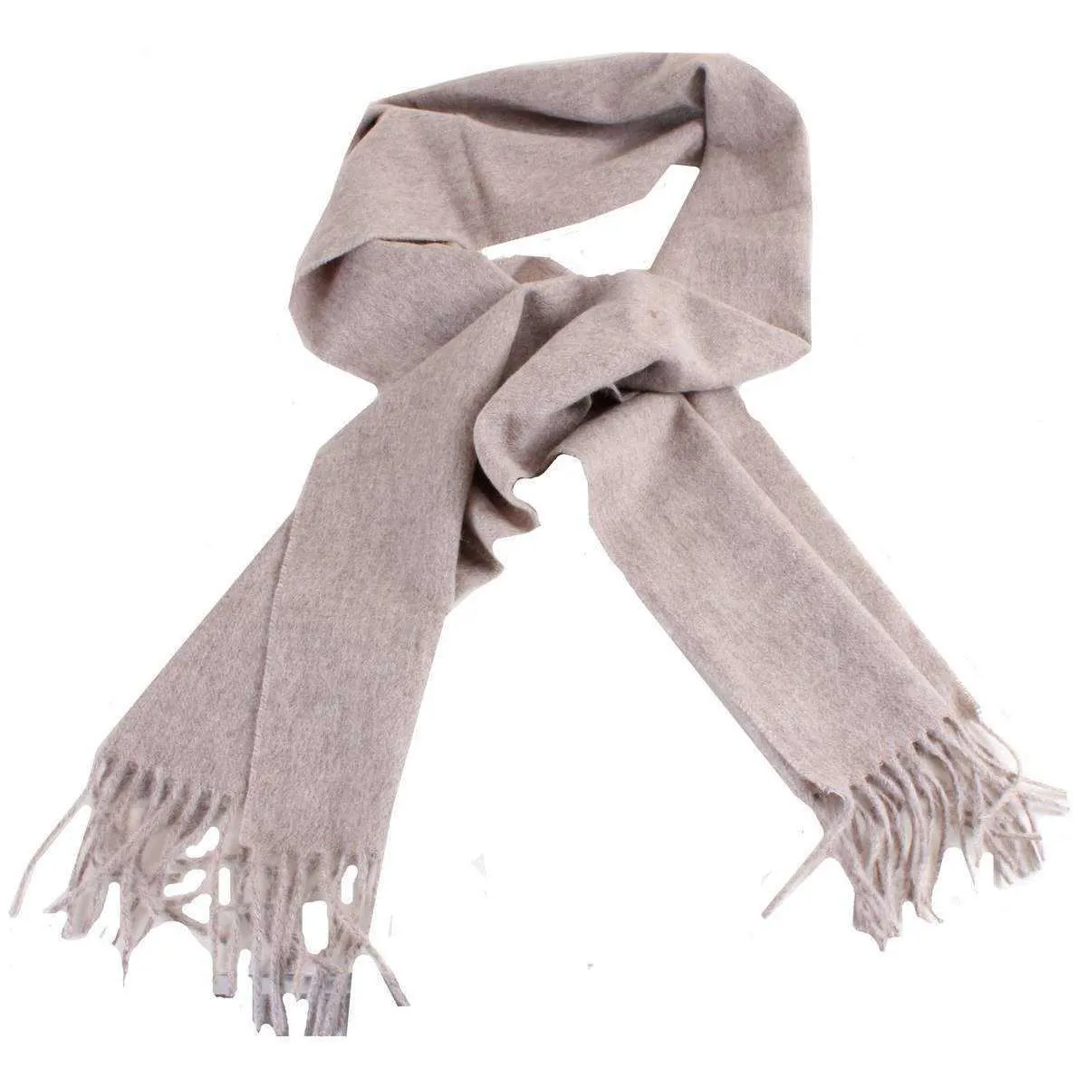 Bassin and Brown Veal Plain Wool Scarf - Beige