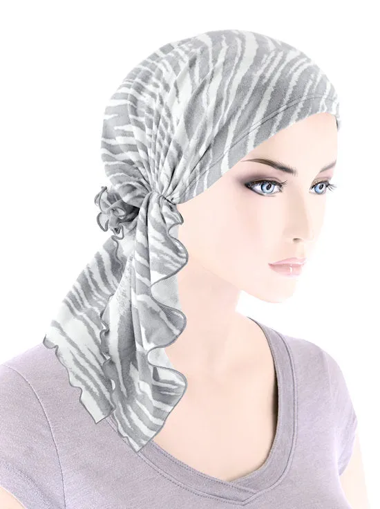 Bella Scarf Gray Watercolor Stripe