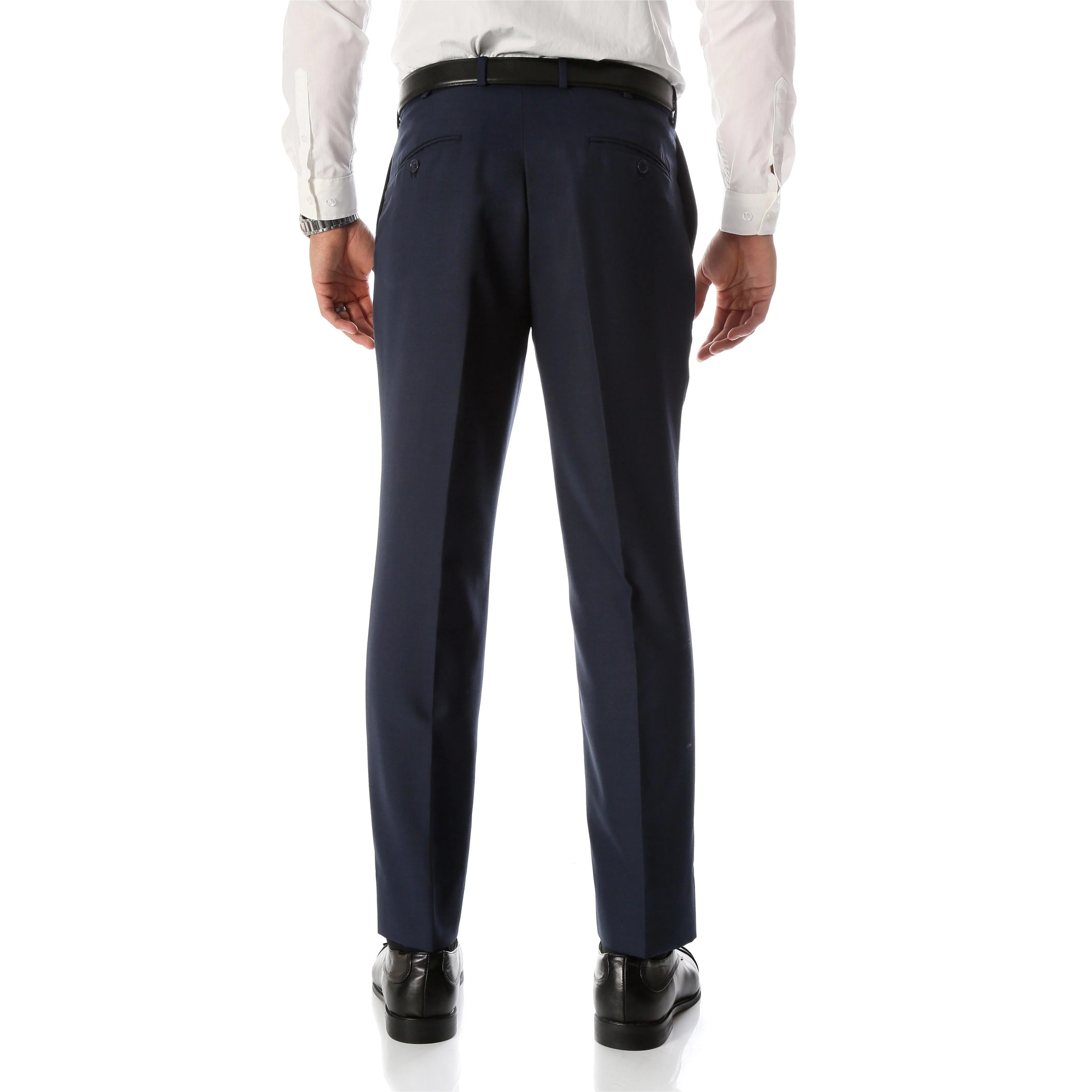 Ben Blue Wool Blend Modern Fit Traveler Pants | Mens Pant | Blue Dress Pants