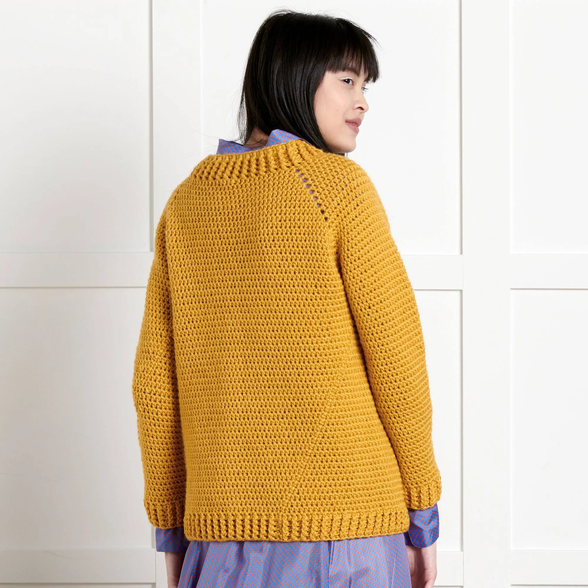 Bernat Beginner Down & Around Crochet Pullover