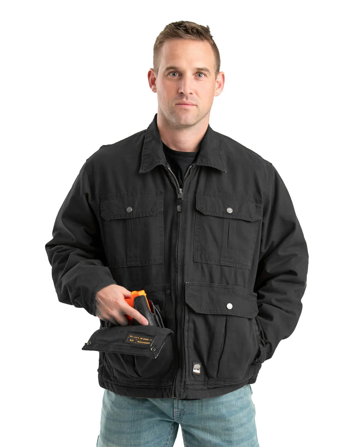 Berne Mens Black 100% Cotton Echo One One Jacket