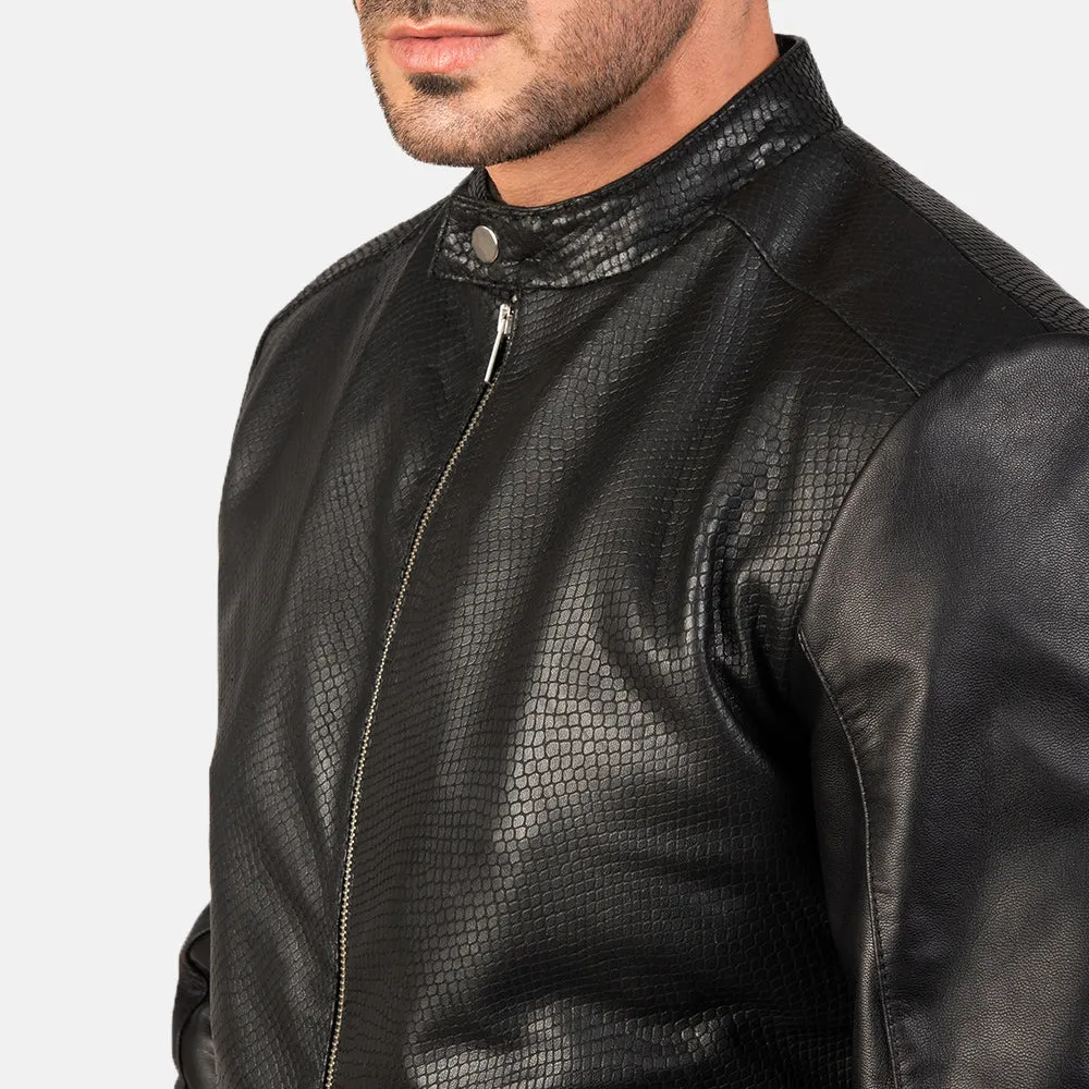 Black A2 Leather Bomber Jacket