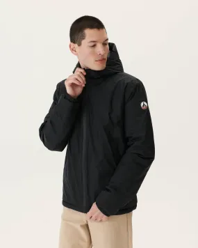 Black Bergen reversible hooded puffer jacket