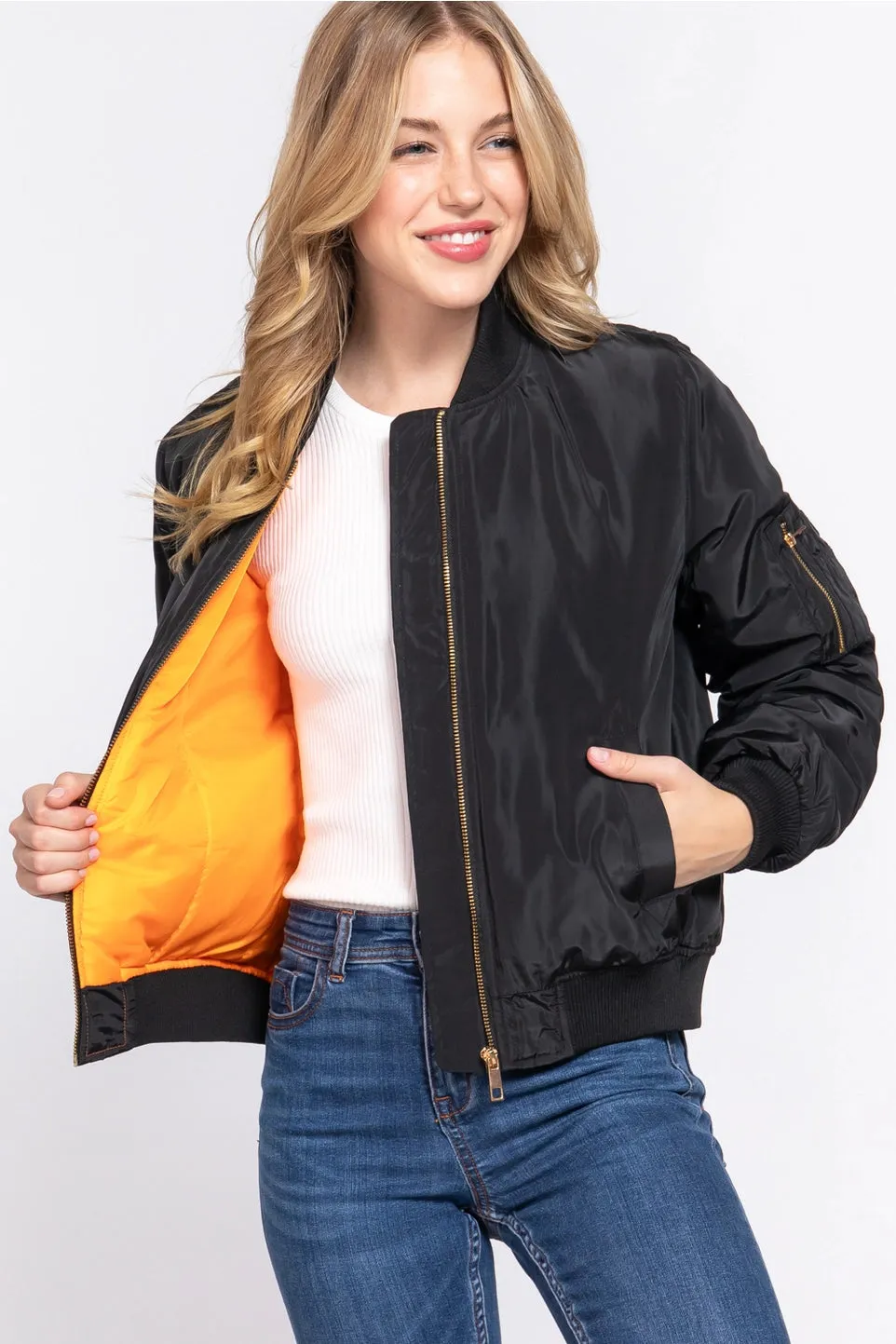 Black Bomber Jacket