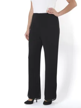 Black Chiffon Trouser with Jersey Lining