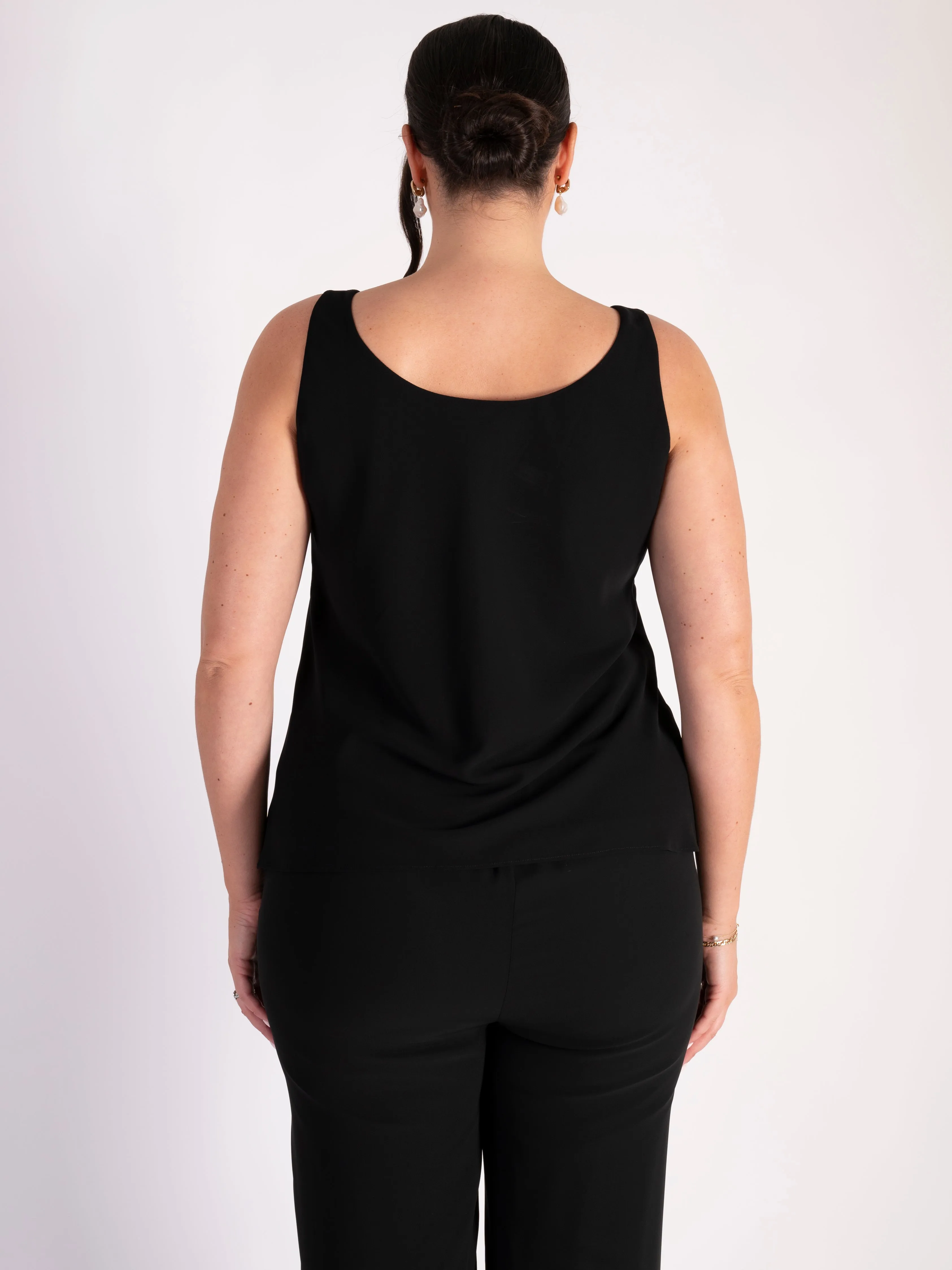 Black Crepe Chiffon Camisole