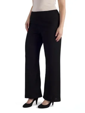 Black Jersey Lined Crepe Chiffon Trousers