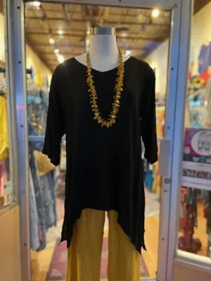 Black Sidefall Crinkle Tunic Sale