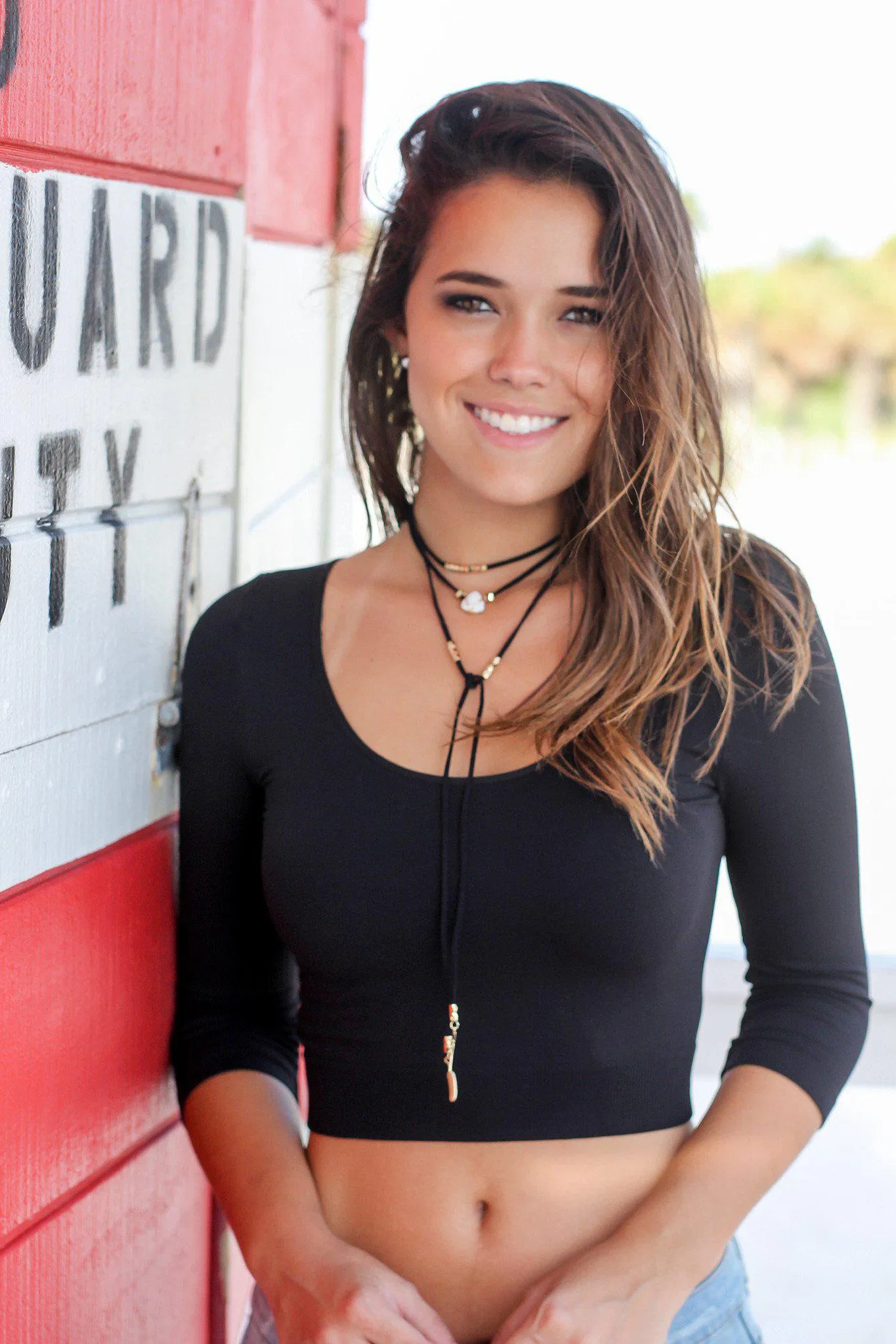 Black Stretchy Crop Top