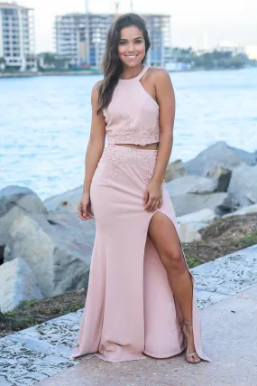 Blush Embroidered Two Piece Set