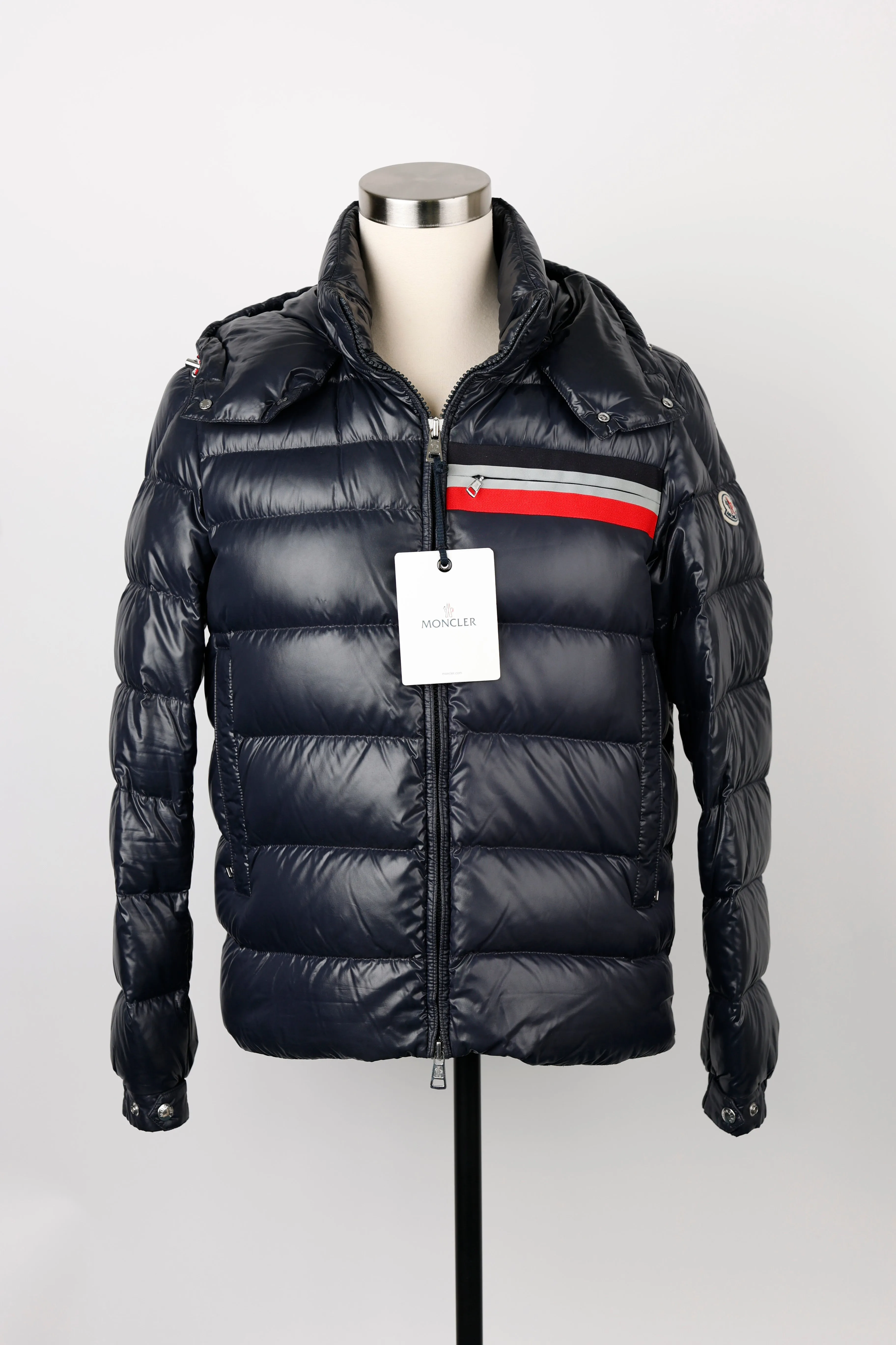 Brand Striped Puffer Jacket