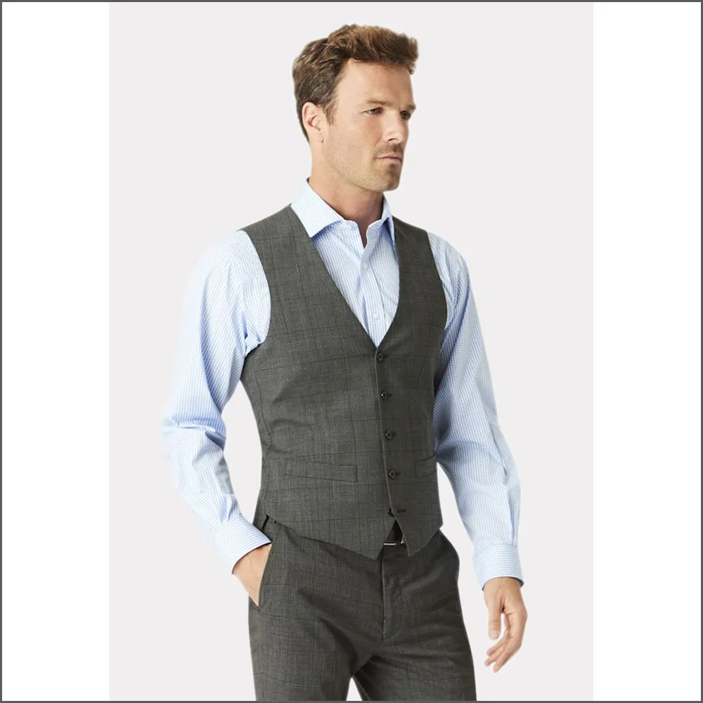 Brook Taverner Cassino Grey Check Washable Suit-