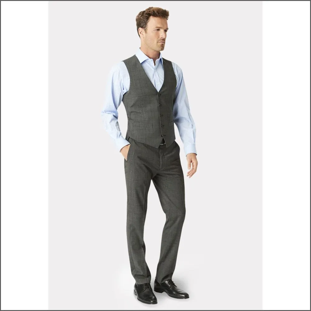 Brook Taverner Cassino Grey Check Washable Suit-