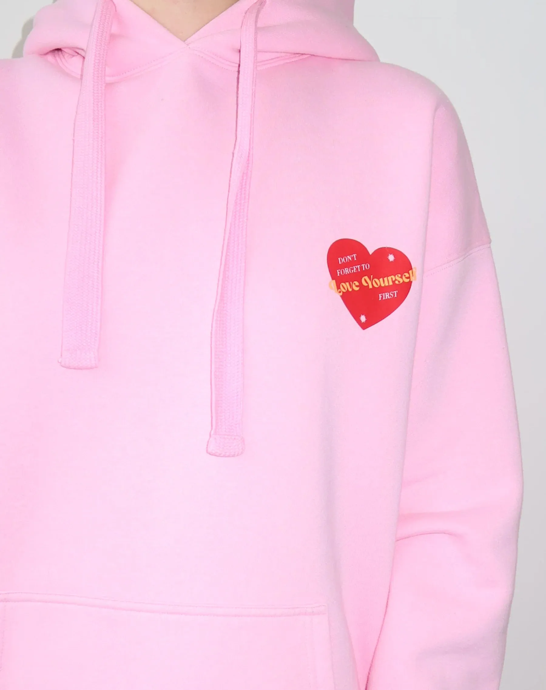 Brunette the Label The "LOVE YOURSELF" Classic Hoodie | Baby Pink btls619vd24