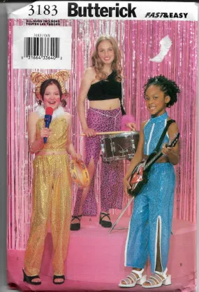 Butterick 3183 Girls Halloween Costume Sewing Pattern Rockstar Diva