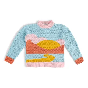 Caron Crochet Landscape Sweater