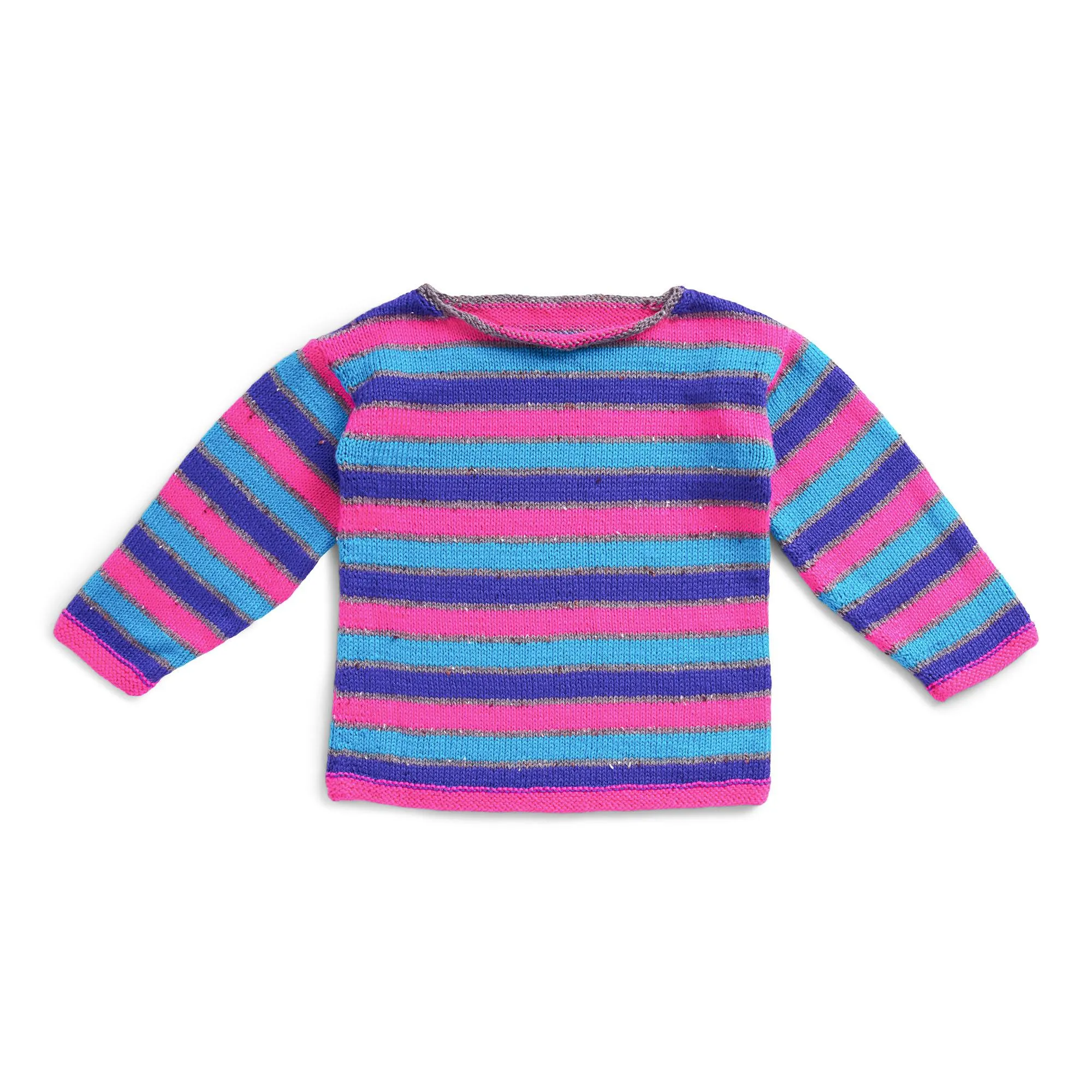 Caron Knit Bold Stripes Boatneck Pullover