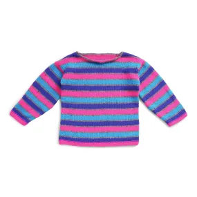 Caron Knit Bold Stripes Boatneck Pullover