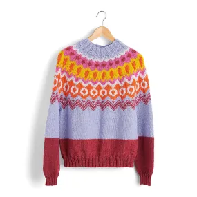 Caron Knit Fair Isle Pullover