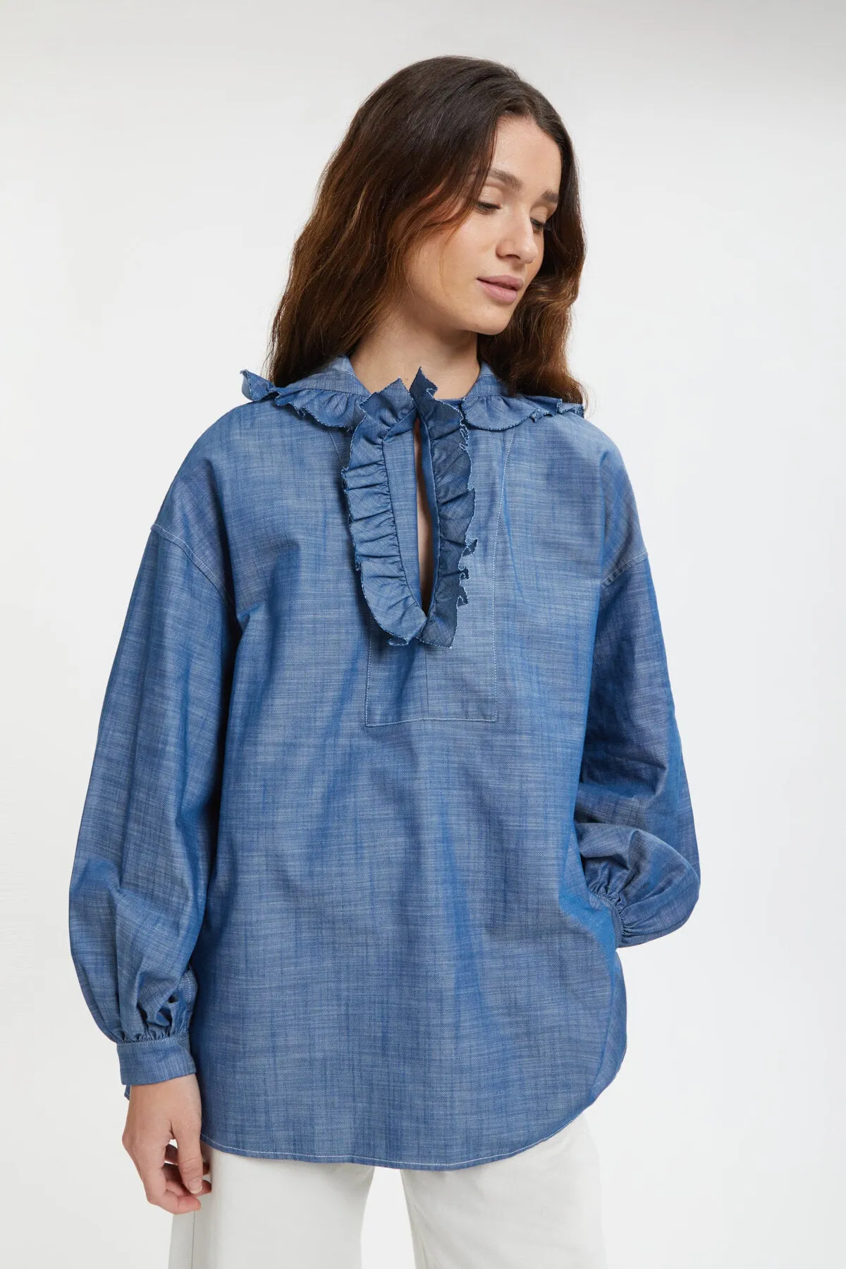 Chambray Mexican Parka-type Pullover