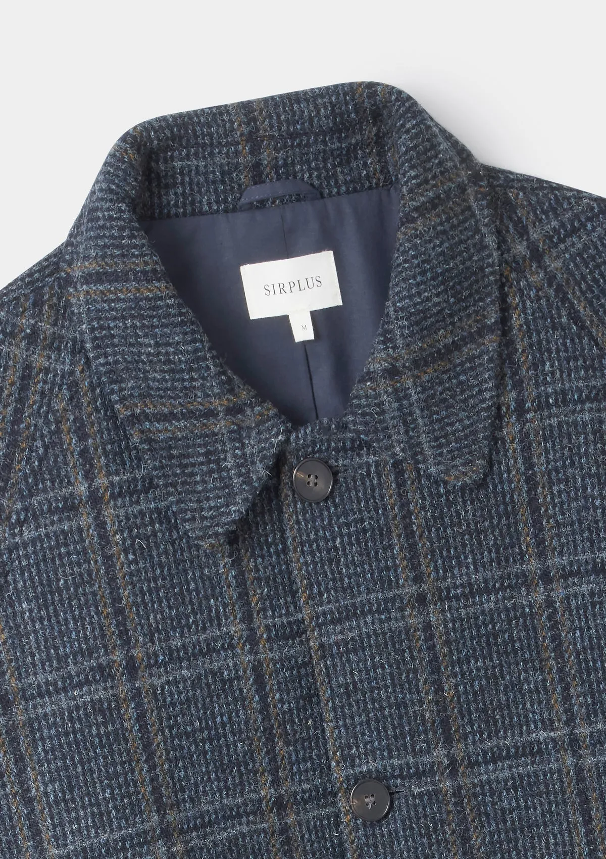 Charcoal Check Harris Tweed Wool Overcoat