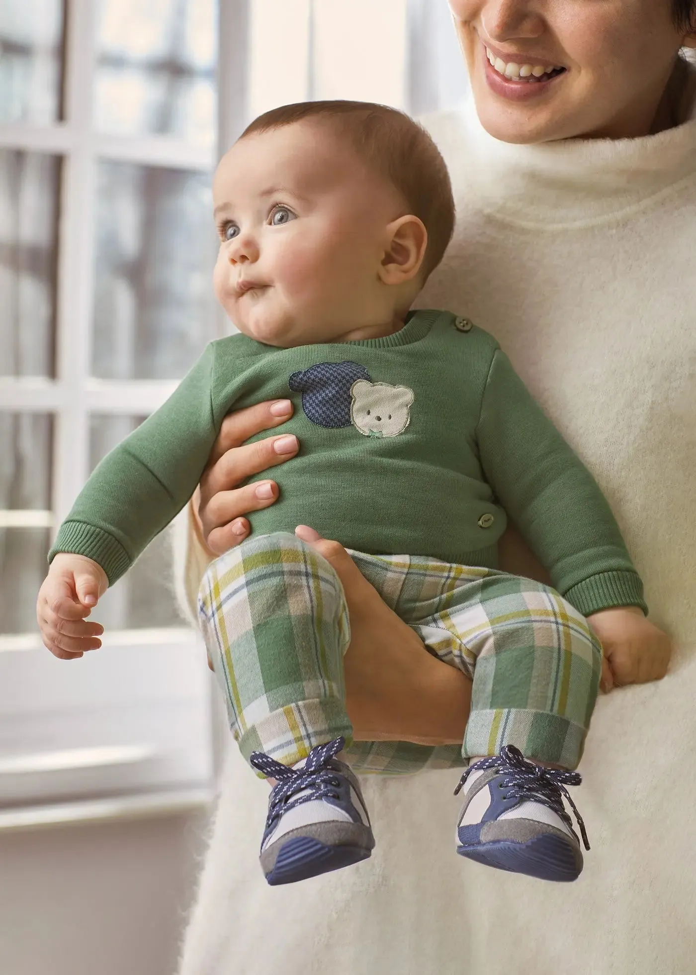 Checkered Long Pants Set Newborn Boy | Mayoral