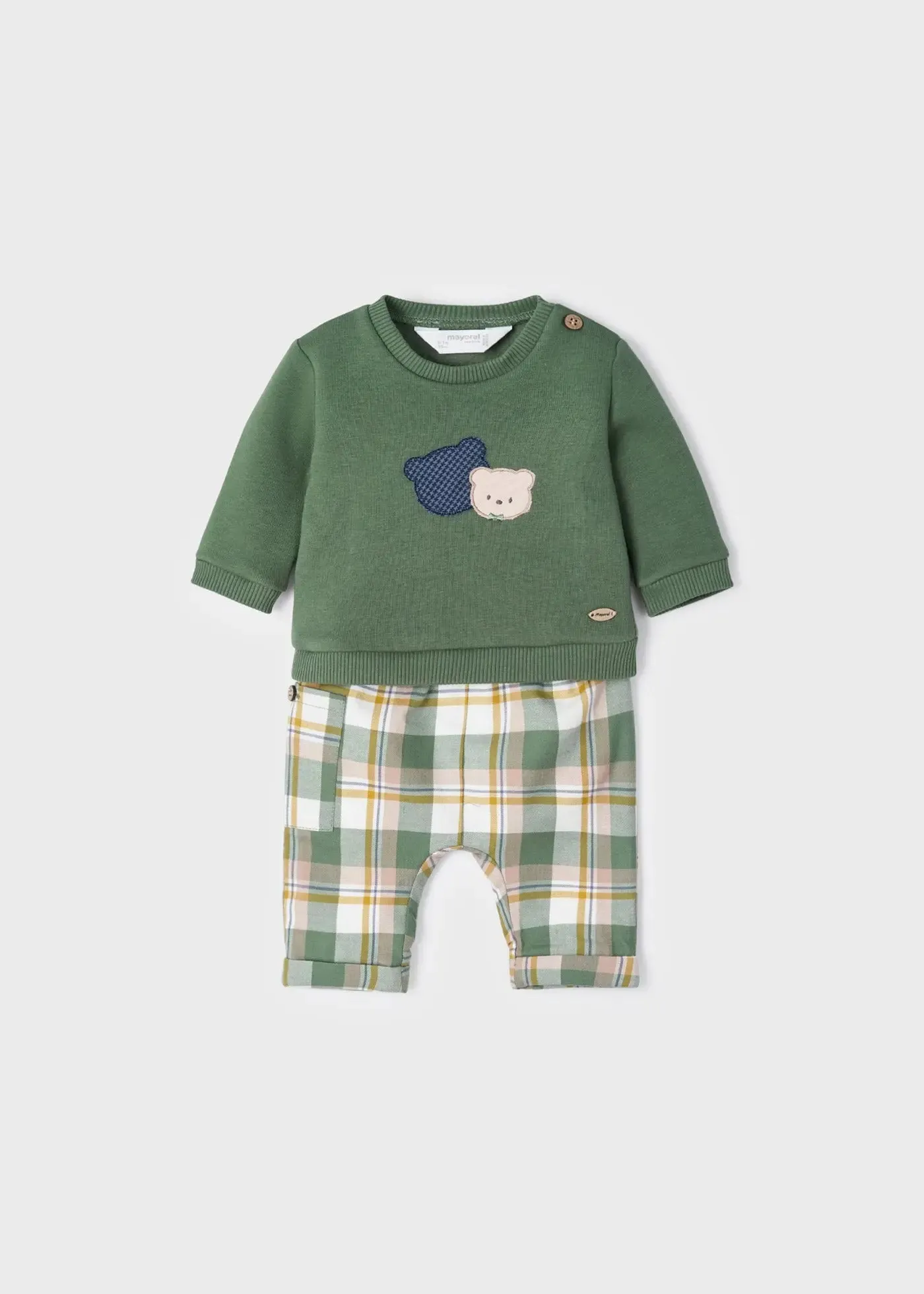 Checkered Long Pants Set Newborn Boy | Mayoral