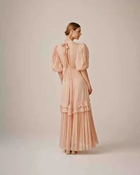 CHIFFON TIEBACK GOWN