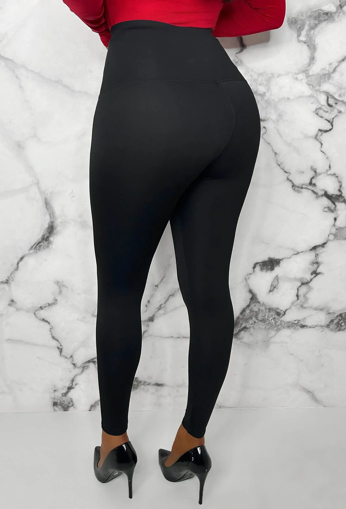 Cinched & Savvy Black Waist Cinched Corset Detail Leggings Limited Edition