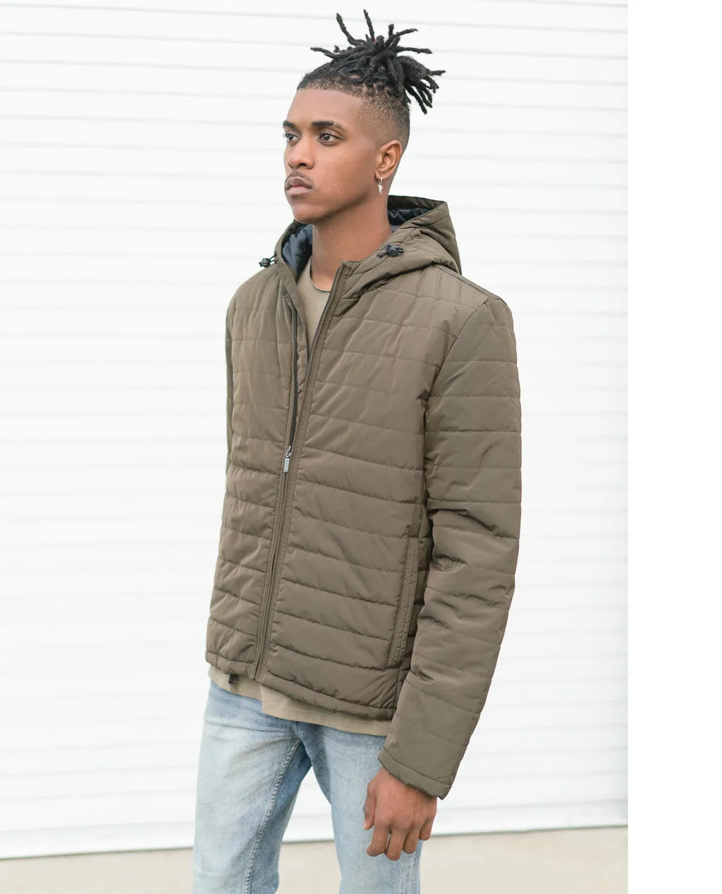 Color Siete Ivy Green Puffed Nylon Jacket