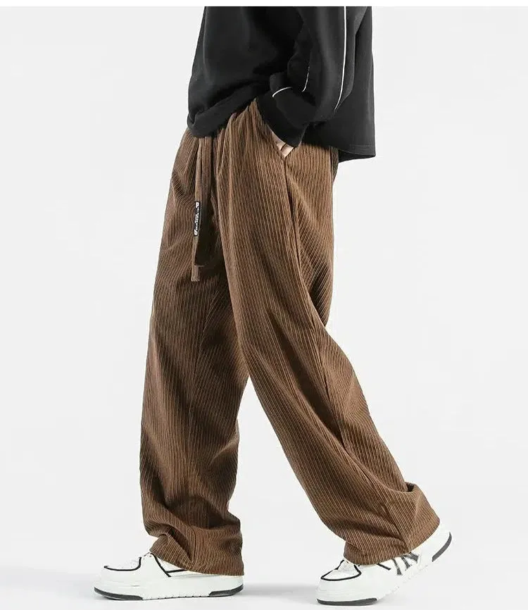 Corduroy Wide-Leg Casual Pants