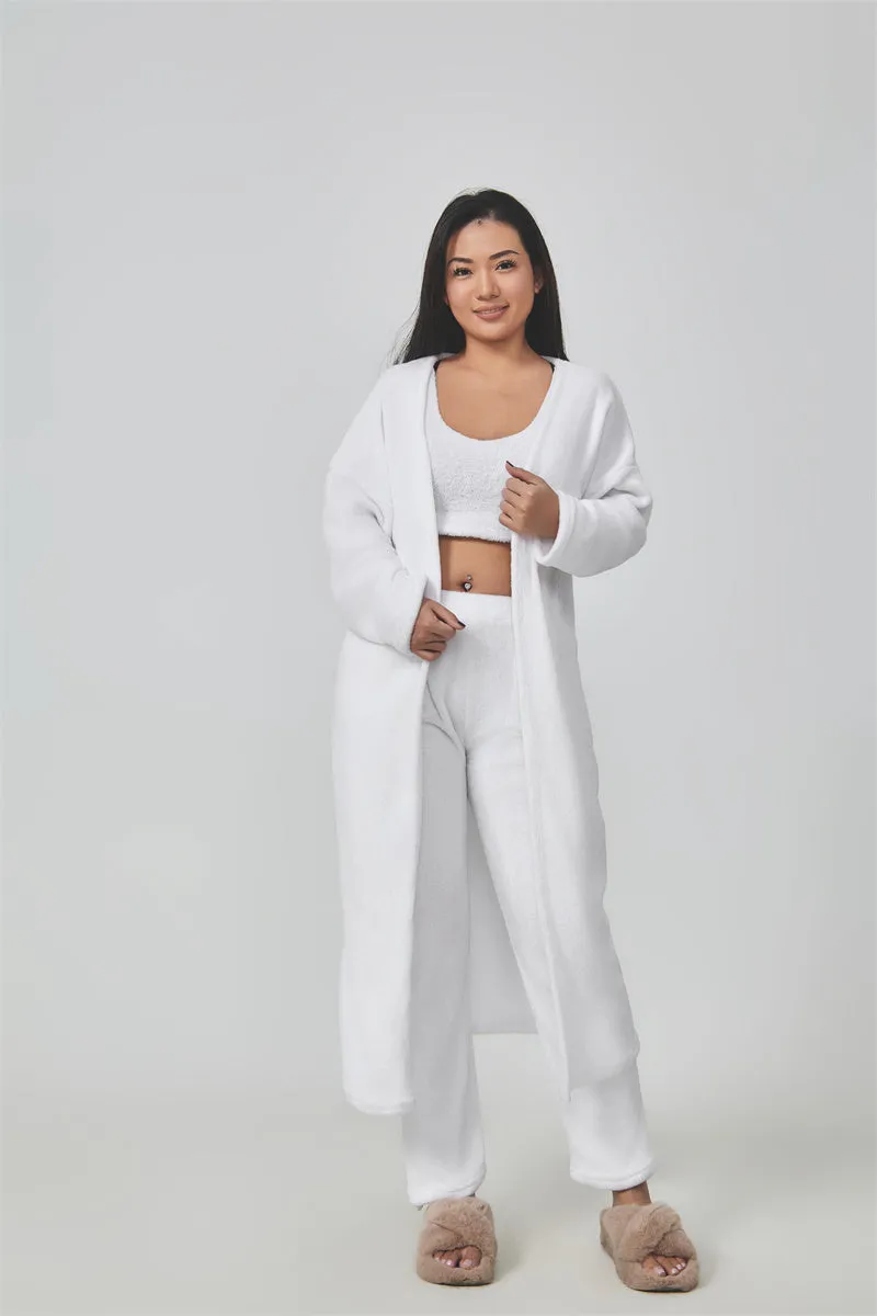 Cozy 3-Piece Pyjama Lounge Set for Women – Warm Matching Outfit