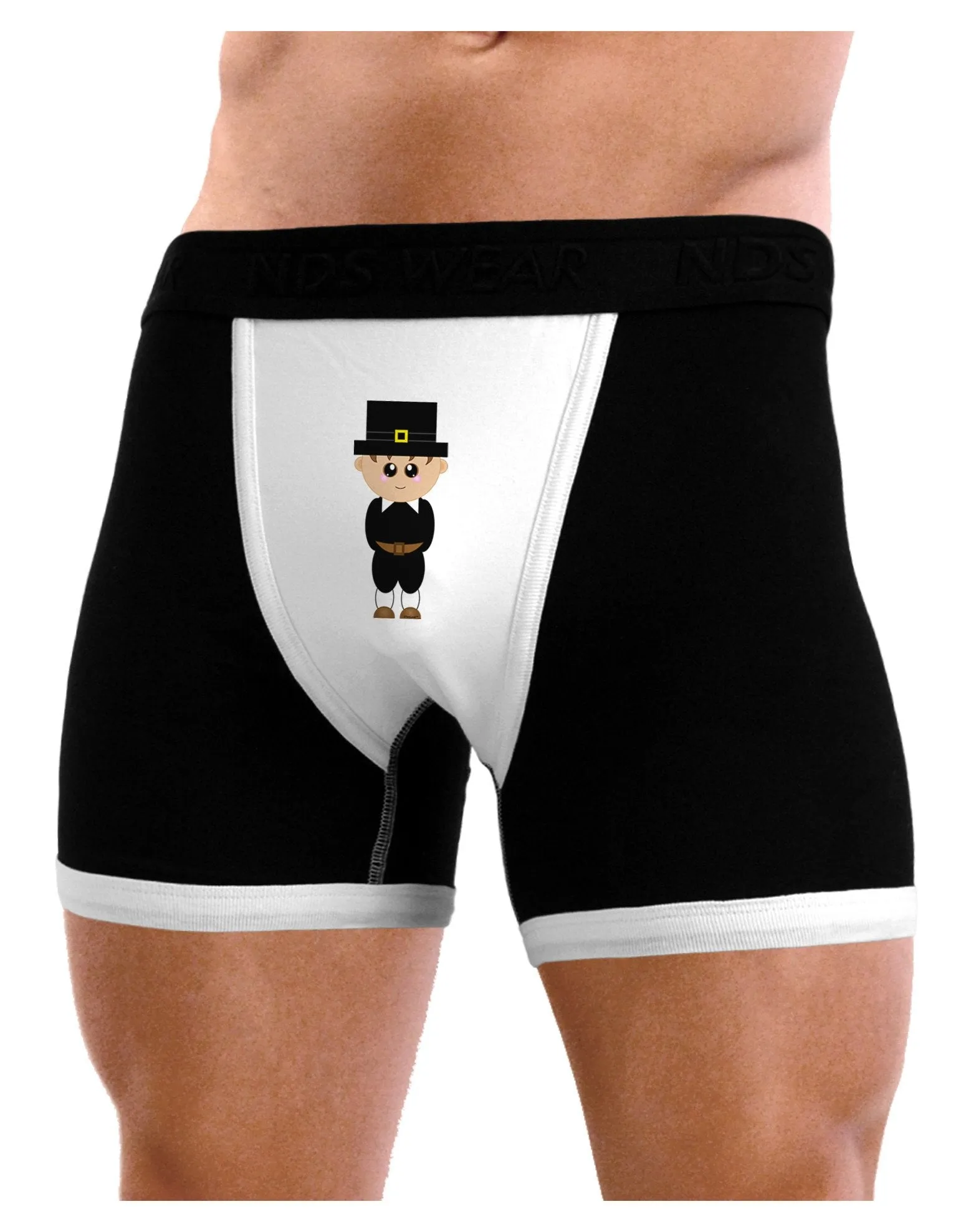 Cute Pilgrim Boy Thanksgiving Mens Boxer Brief Underwear