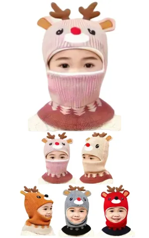 DBHK3947 12-pack Kid's Hat Reindeer Mask Hats