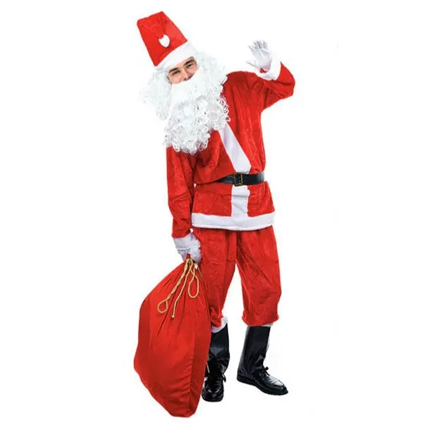 Deluxe Traditional Plush Santa Costume