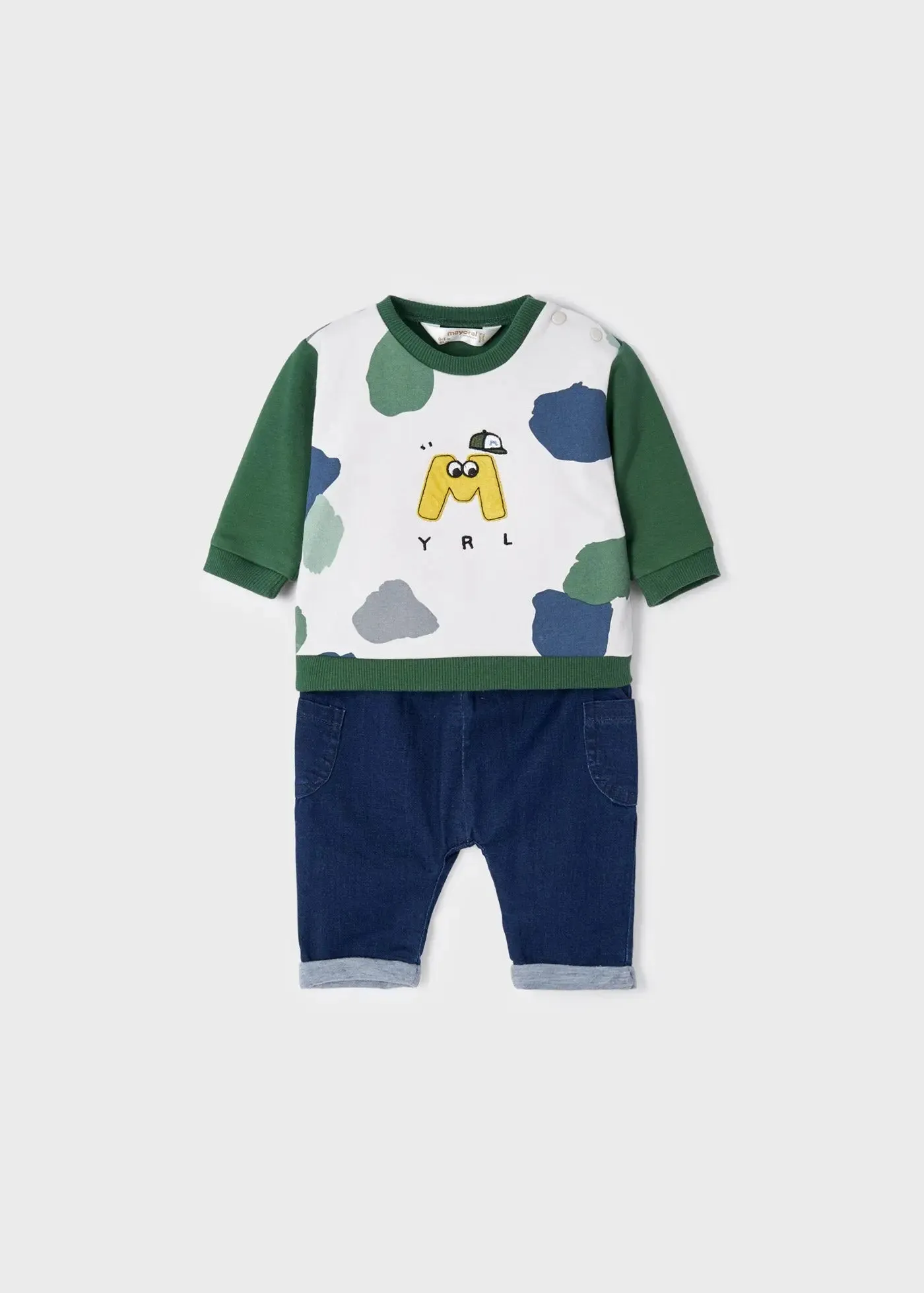 Denim Long Pant Set Newborn Boy | Mayoral