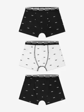 DKNY Boys 3 Pack Boxer Shorts Set in Black